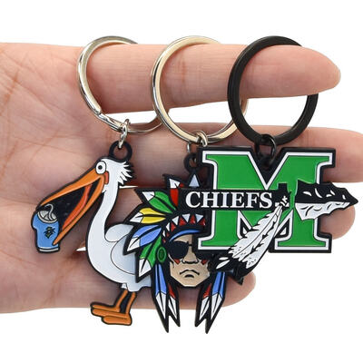 Good price Custom Logo Keyring Cartoon Letter Personalised Key Chain Hard Soft Enamel Metal Keychain online